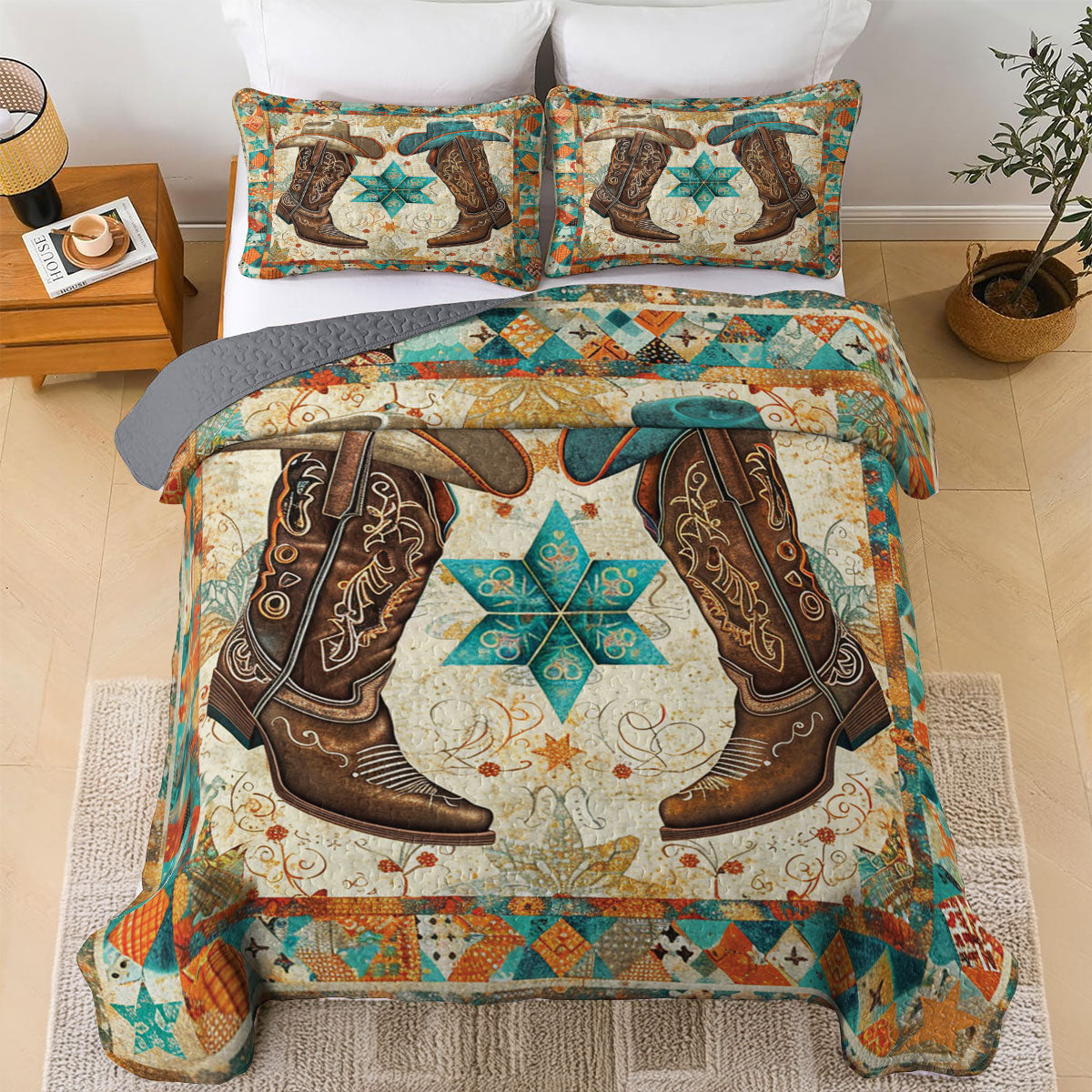 Shineful All Season Quilt 3-Piece Set Cowboy Star