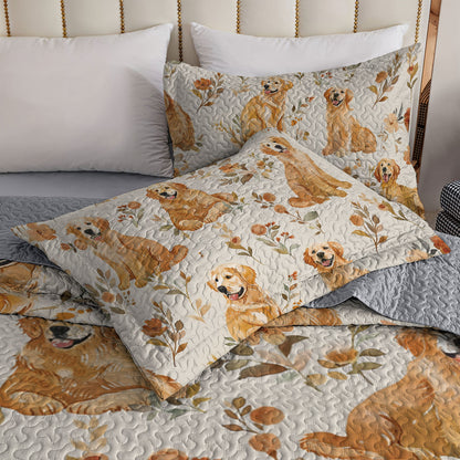 Shineful All Season Quilt 3-Piece Set Happy Golden Moment