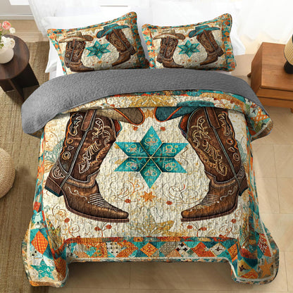 Shineful All Season Quilt 3-Piece Set Cowboy Star