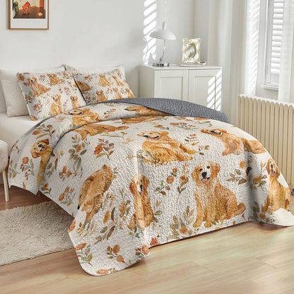 Shineful All Season Quilt 3-Piece Set Happy Golden Moment