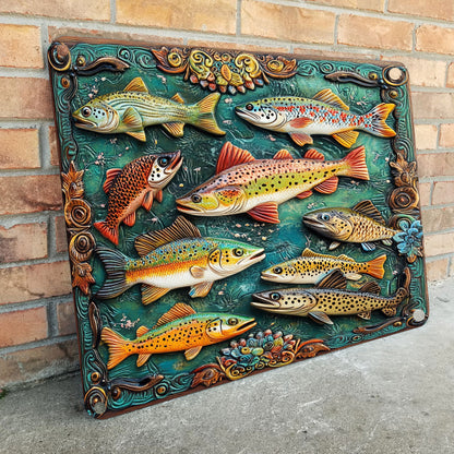 Shineful 2D Metal Sign Trout World