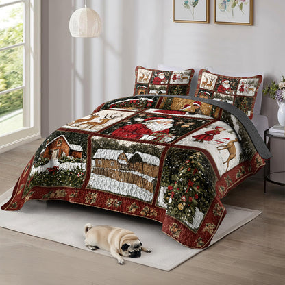 Shineful All Season Quilt 3-Piece Set - Happy Christmas Holiday