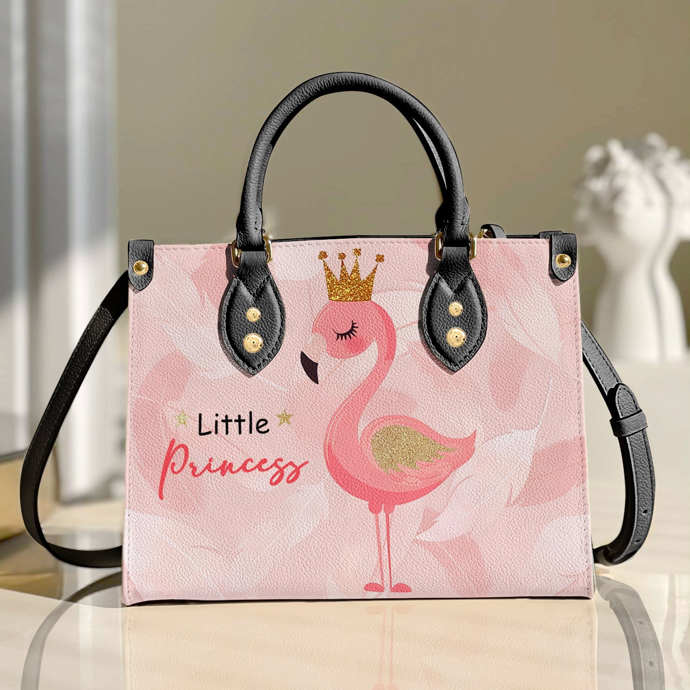 Sac en cuir brillant Little Princess Flamingo