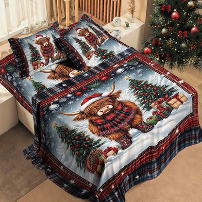 Shineful 4-Piece Bed Sheet Set Mooey Christmas