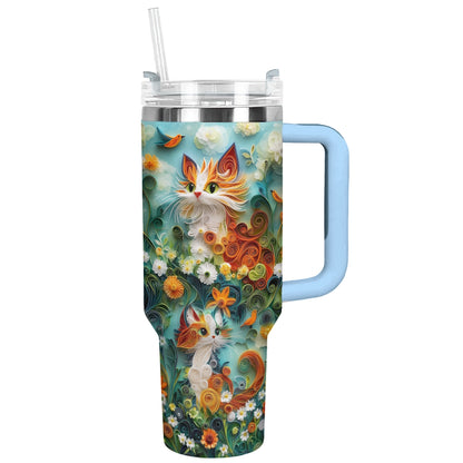 Shineful Tumbler Whimsical Quill Cat