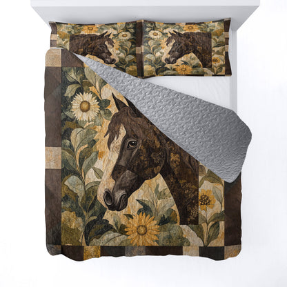 Shineful All Season Quilt 3-Piece Set - Majestic Horse