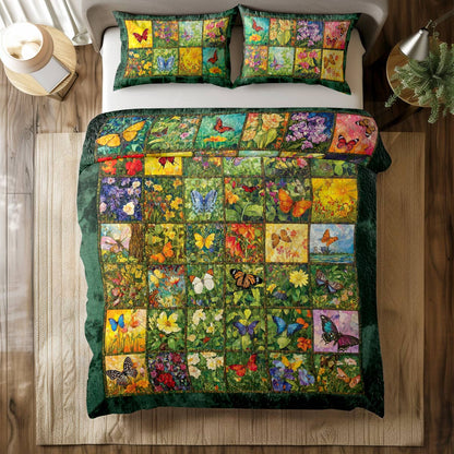 Shineful All Season Quilt 3-Piece Set Butterfly Meadow