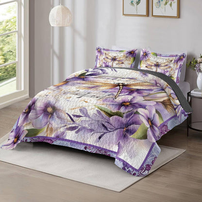 Shineful All Season Quilt 3-Piece Set Melodic Dragonfly