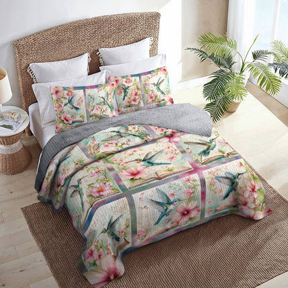 Shineful All Season Quilt 3-Piece Set Hummingbird Bliss