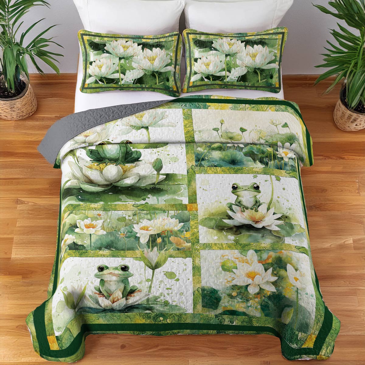 Shineful All Season Quilt 3-Piece Set Lily Pond Bliss