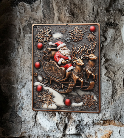 Shineful 2D Metal Sign Santa’s Holiday Cheer