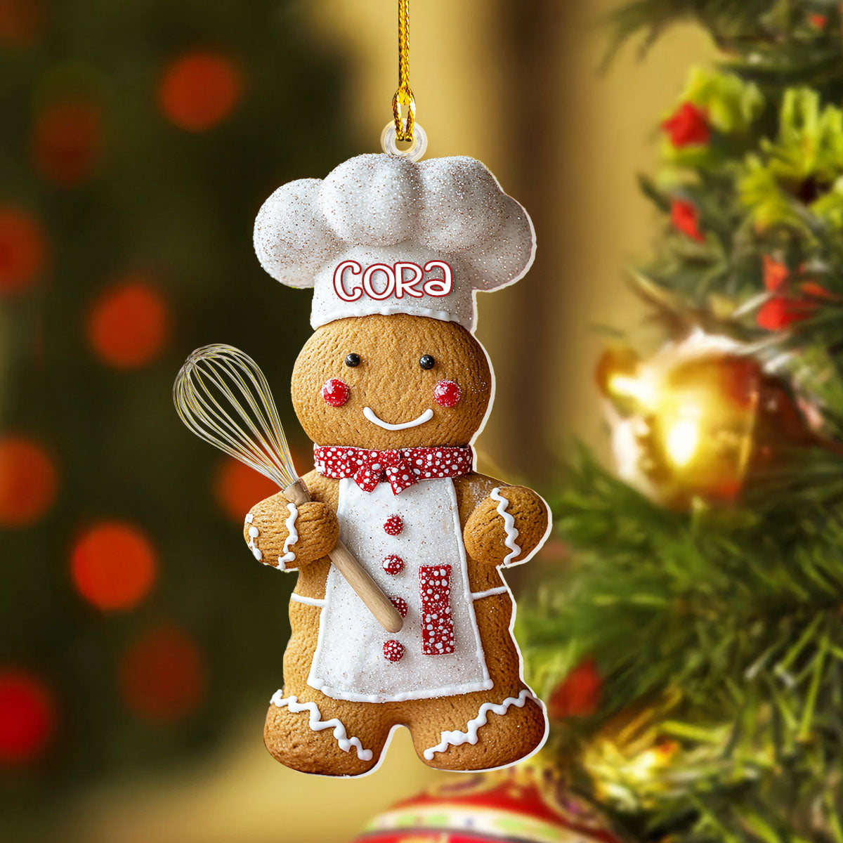 Ornement en acrylique 2D personnalisé et brillant, Gingerbread Masterchef