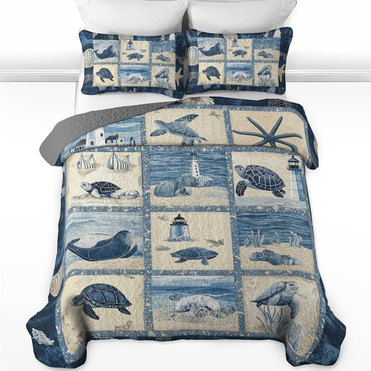 Shineful All Season Quilt 3-Piece Set Ocean Dreams