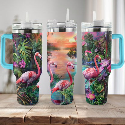 Shineful Tumbler Enchanted Flamingo Oasis