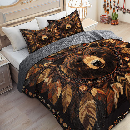 Shineful All Season Quilt 3-Piece Set Bear Totem Dream