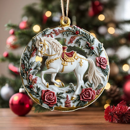 Shineful 2D Acrylic Ornament Victorian Rose Horse