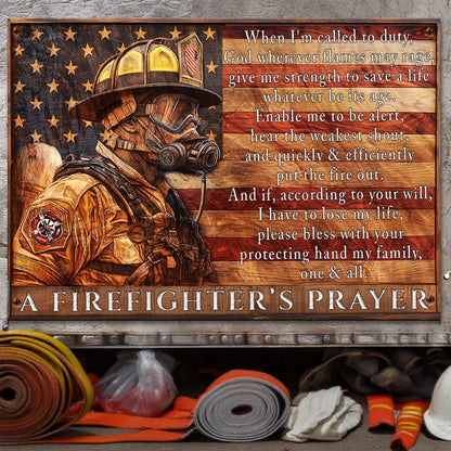 Shineful 2D Metal Sign Firefighter's Prayer