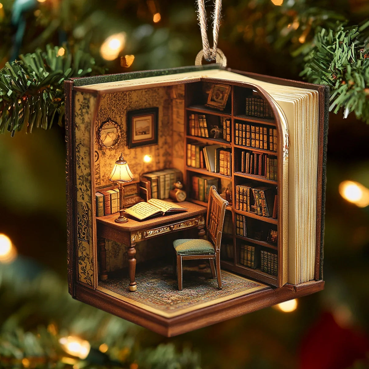 Shineful 2D Acrylic Ornament Bookworm’s Cozy Corner