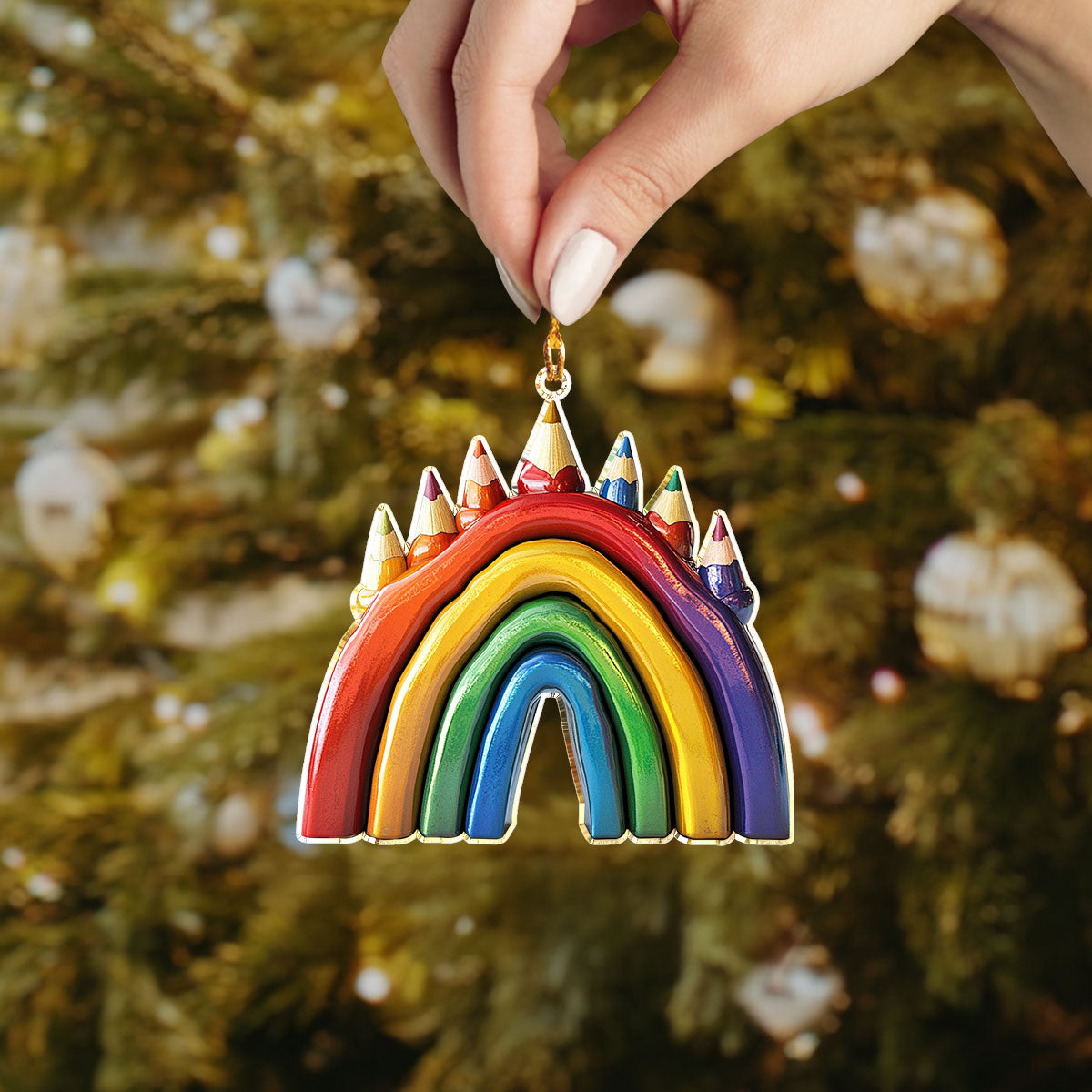 Shineful 2D Acrylic Ornament - Colorful Classroom Arch