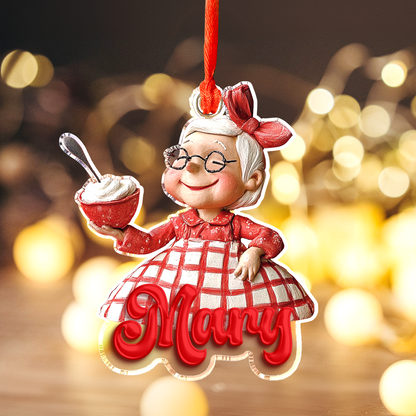 Shiny personalisierte 2D Acryl Ornament Granny Backen Liebe