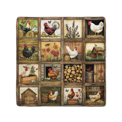 Shineful All Season Quilt 3-Piece Set Rustic Chicken Life