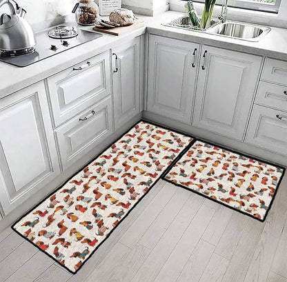 Tapis de sol antidérapant ultra fin, tapis de cuisine Teckel mignon