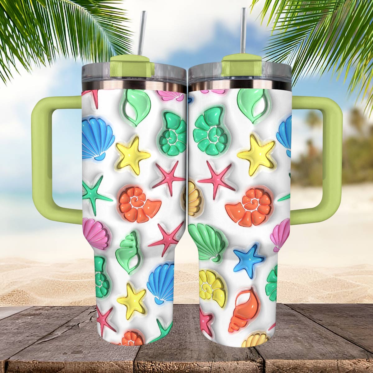 Shineful Glossy Tumbler Seashell Colorful