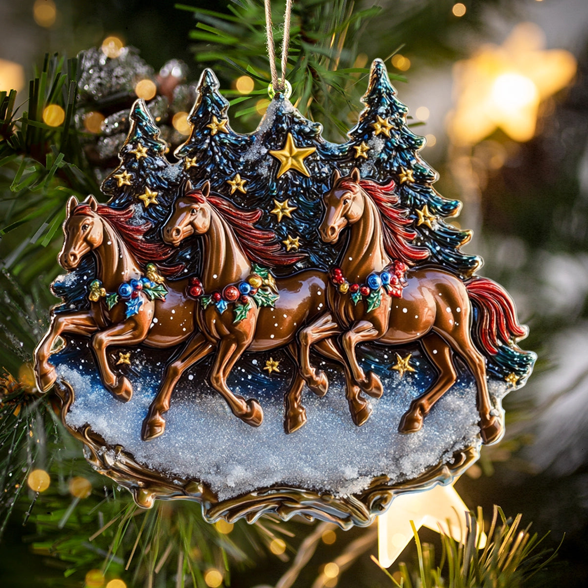 Shineful 2D Acrylic Ornament Galloping Through the Holidays