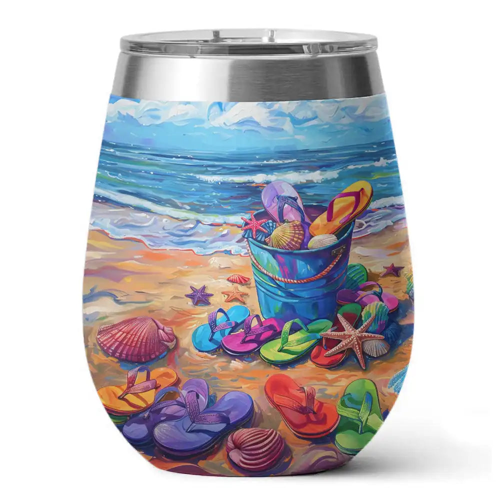 Shineful Wine Tumbler Vibrant Flipflop