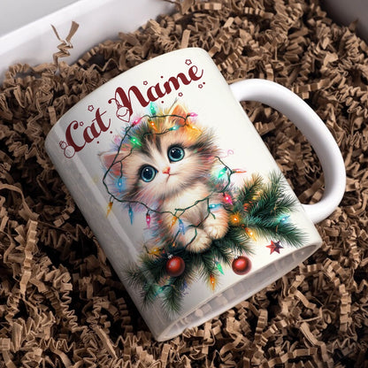 Shineful Ceramic Mug Personalized Christmas Kitty 