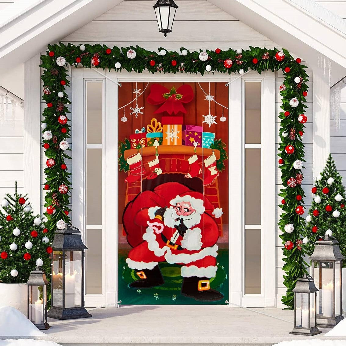 Shineful Door Cover Santa's Doorway