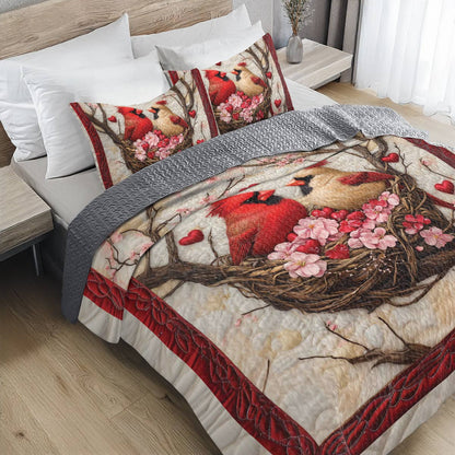 Shineful All Season Quilt 3-Piece Set Cardinal Rose