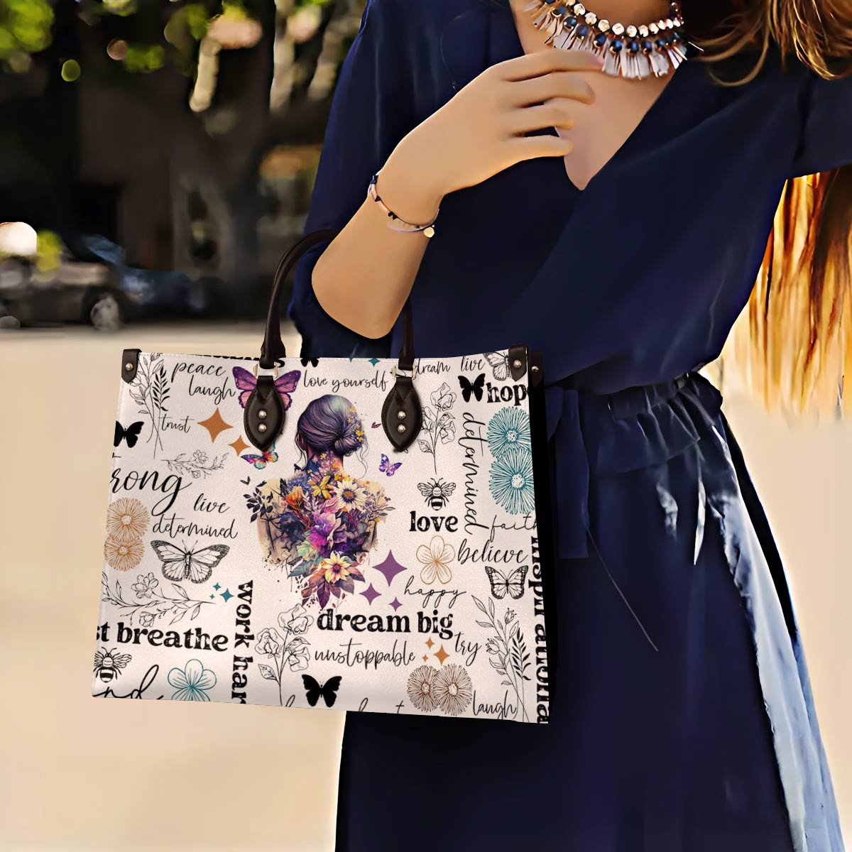 Shineful Leather Bag Butterfly Daily Affirmation