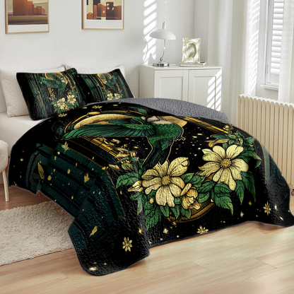 Shineful All Season Quilt 3-Piece Set Moonlit Hummingbird