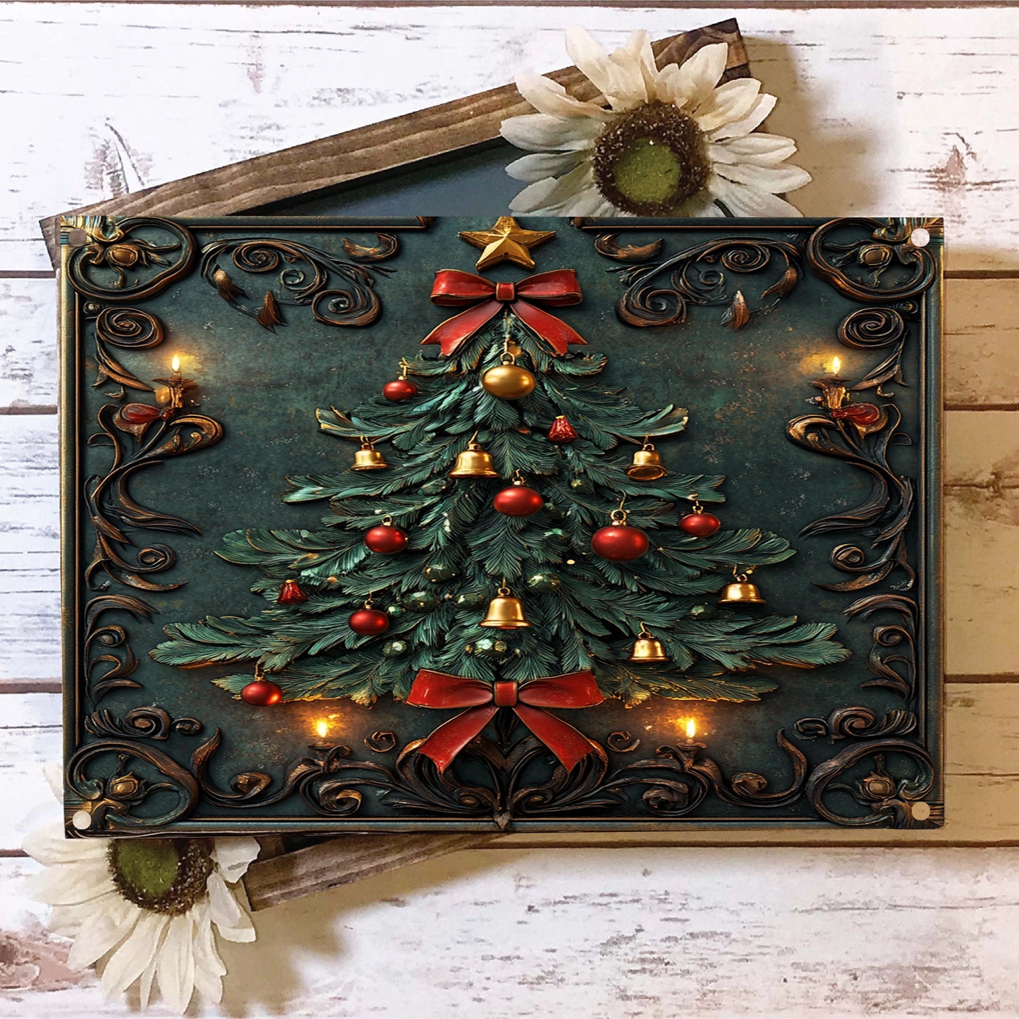 Shineful 2D Metal Sign Vintage Elegance Christmas Tree