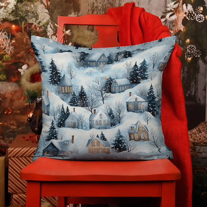 Shineful 2D Print Cushion Cover, Pillowcase, Pillows Covers - Snow Village