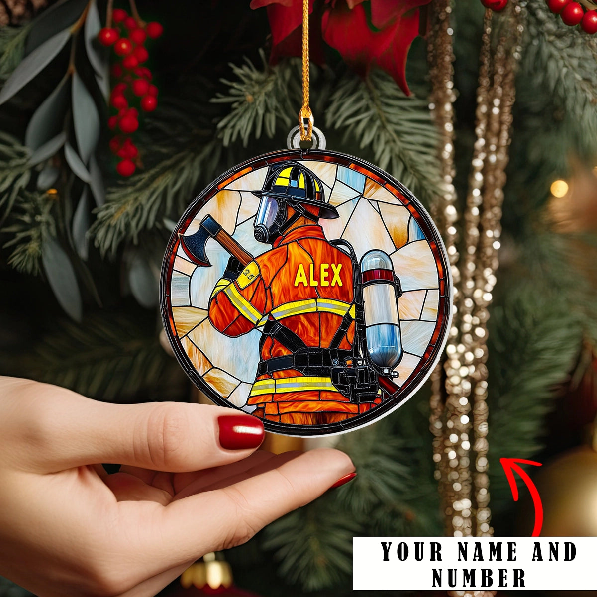 Shineful Acrylic Ornament Personalized  Firefighter's Holiday Cheer