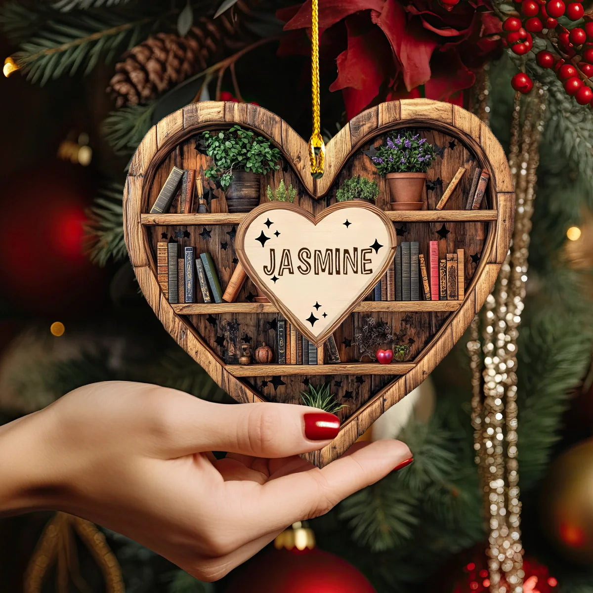 Shineful 2D Acrylic Ornament Book Lover’s Heartful Charm