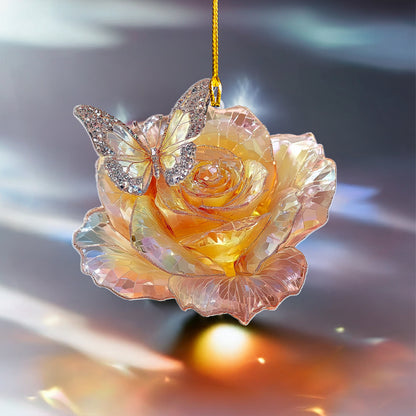 Shineful 2D Acrylic Ornament Gorgeous Crystal Rose