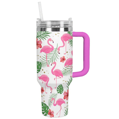 Glänzender Becher Tropical Flamingo Bliss