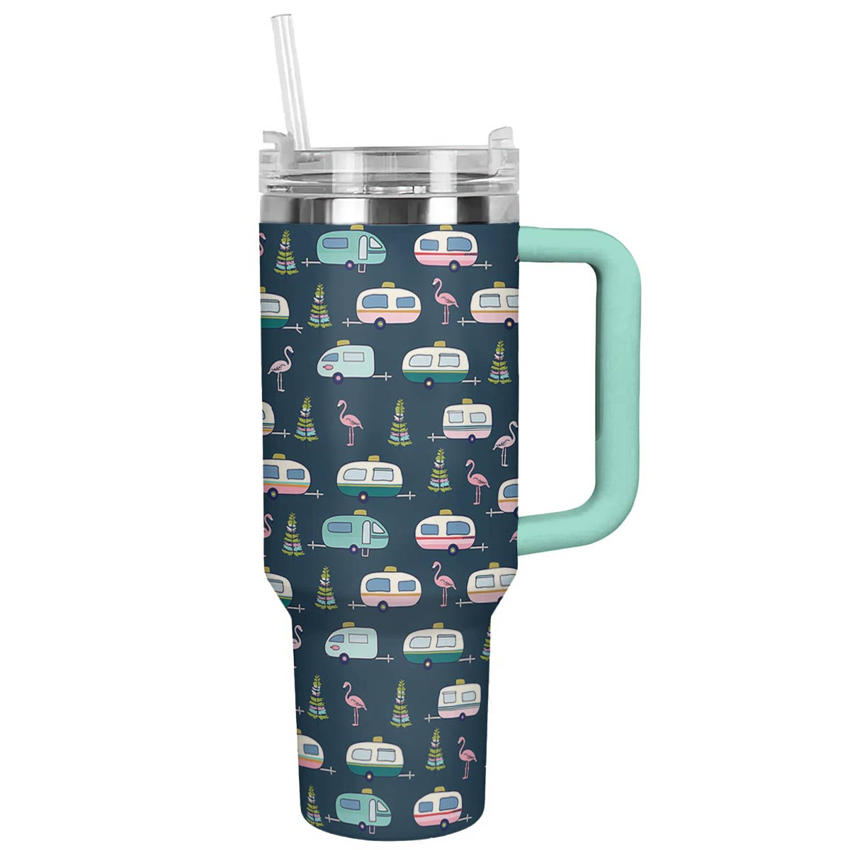 Shineful Tumbler Happy Camping Flamingo