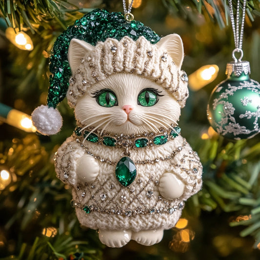 Shineful 2D Acrylic Ornament Emerald Purrfection Kitty