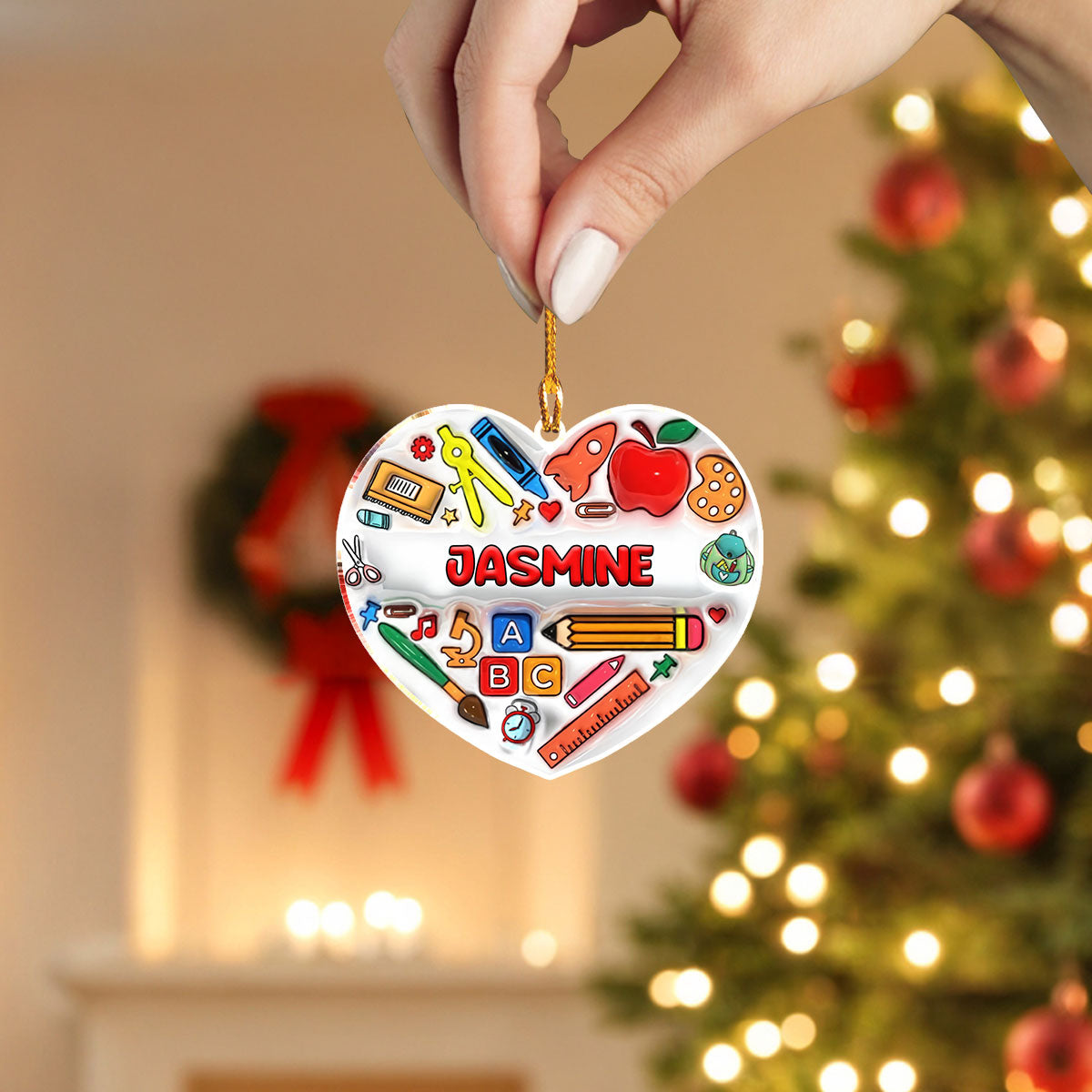 Shineful Personalized 2D Acrylic Ornament Love Teacher