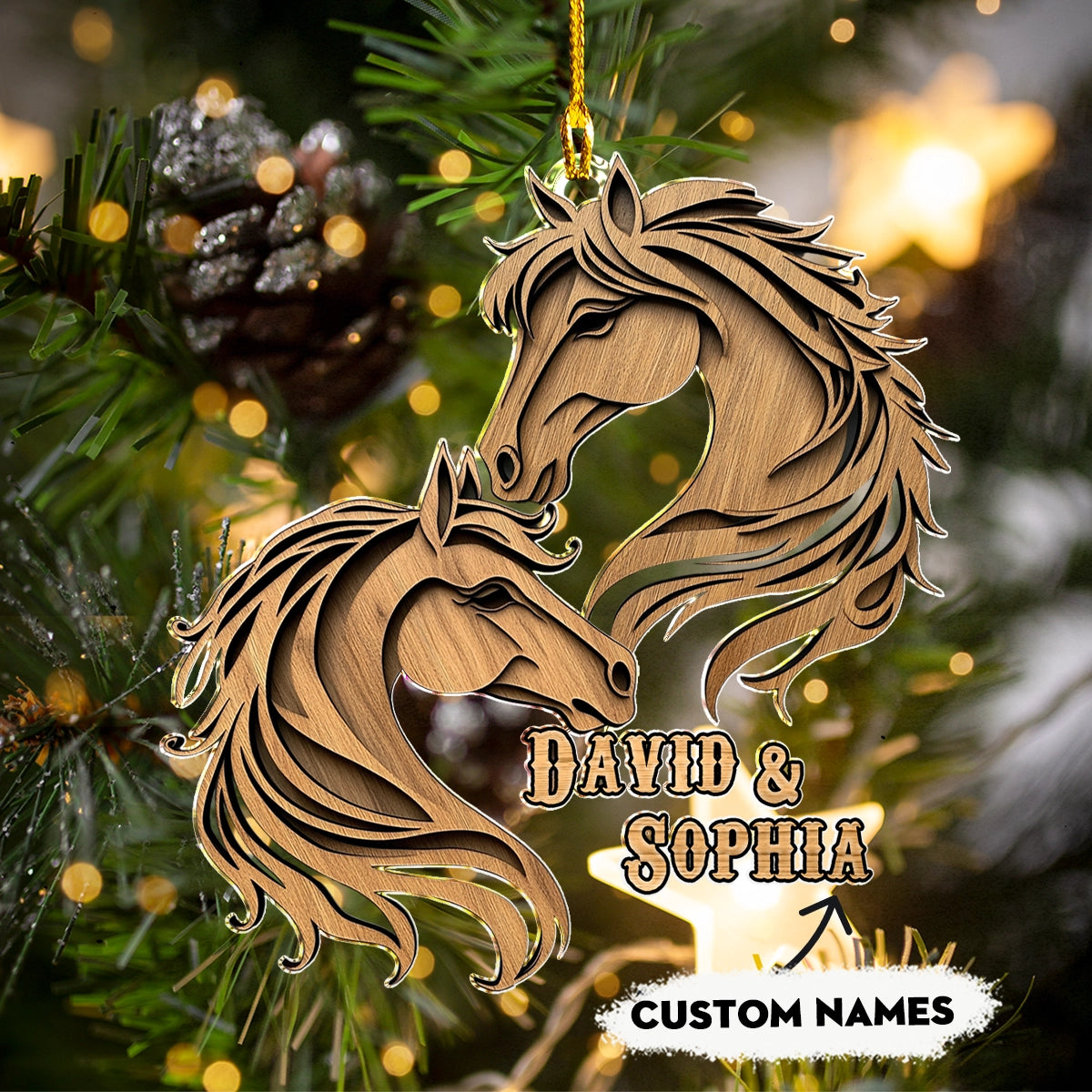 Shineful 2D Acrylic Ornament Personalized Eternal Love Horse