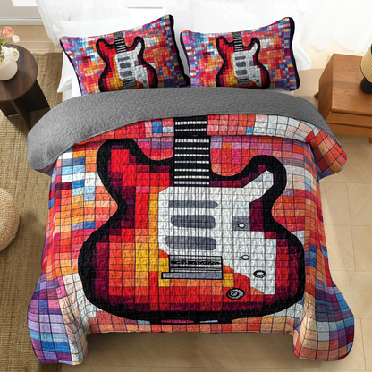 Shineful All Season Quilt 3-Piece Set - Electric Guitar