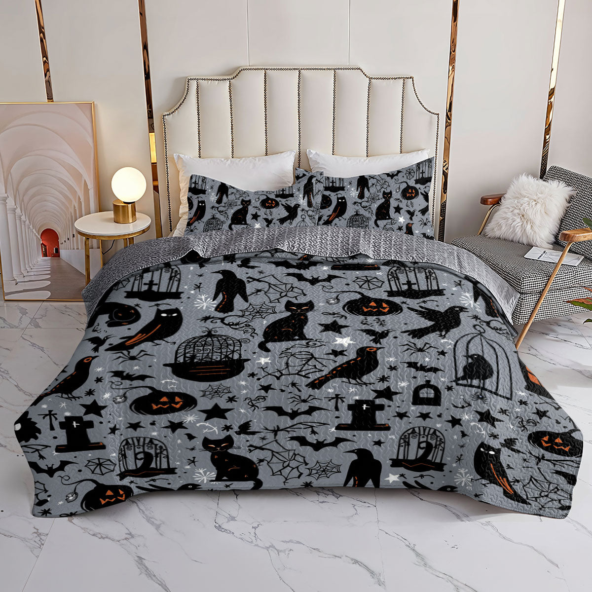 Shineful All Season Quilt 3-Piece Set Spooky Shadow