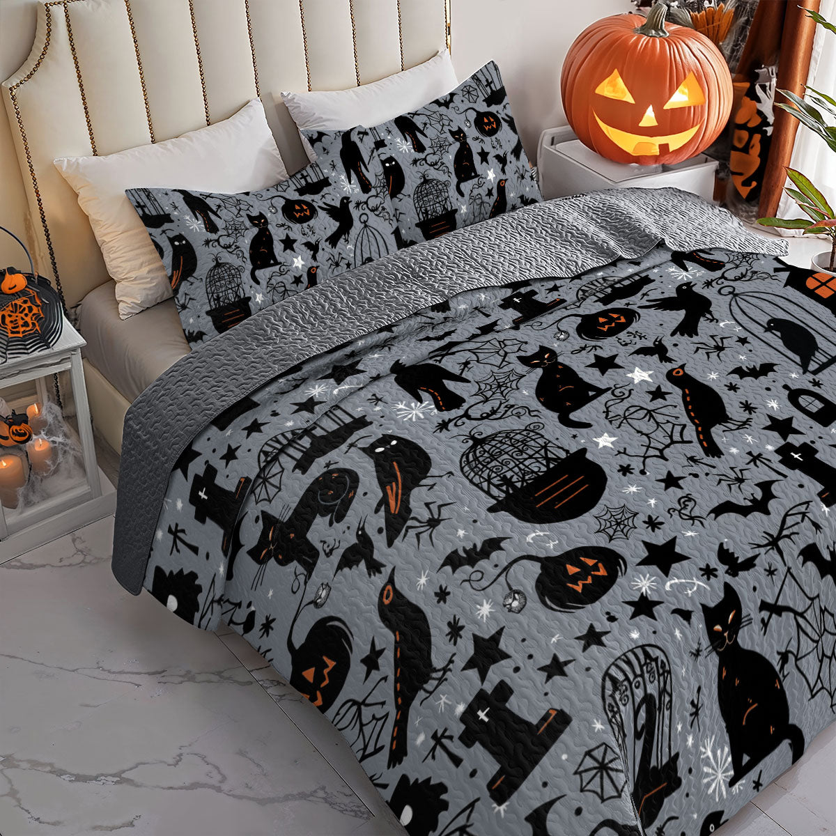 Shineful All Season Quilt 3-Piece Set Spooky Shadow