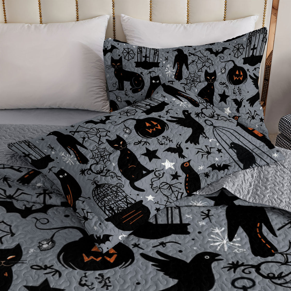 Shineful All Season Quilt 3-Piece Set Spooky Shadow