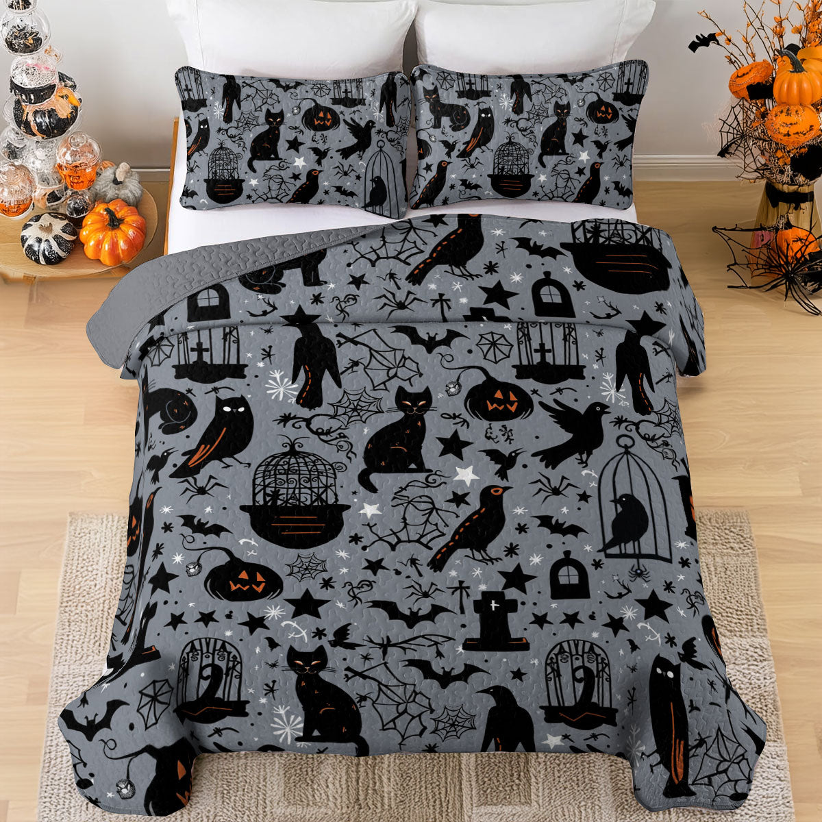 Shineful All Season Quilt 3-Piece Set Spooky Shadow