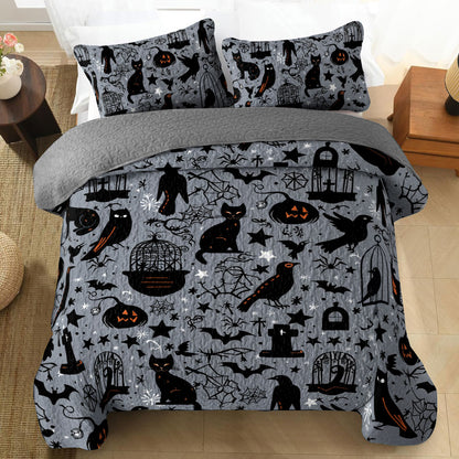 Shineful All Season Quilt 3-Piece Set Spooky Shadow